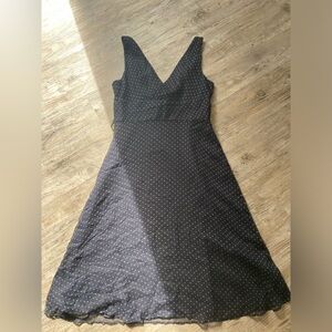 J.Crew dress. Vintage style. 100% silk. Navy polka dots. Fully lined. Size 8